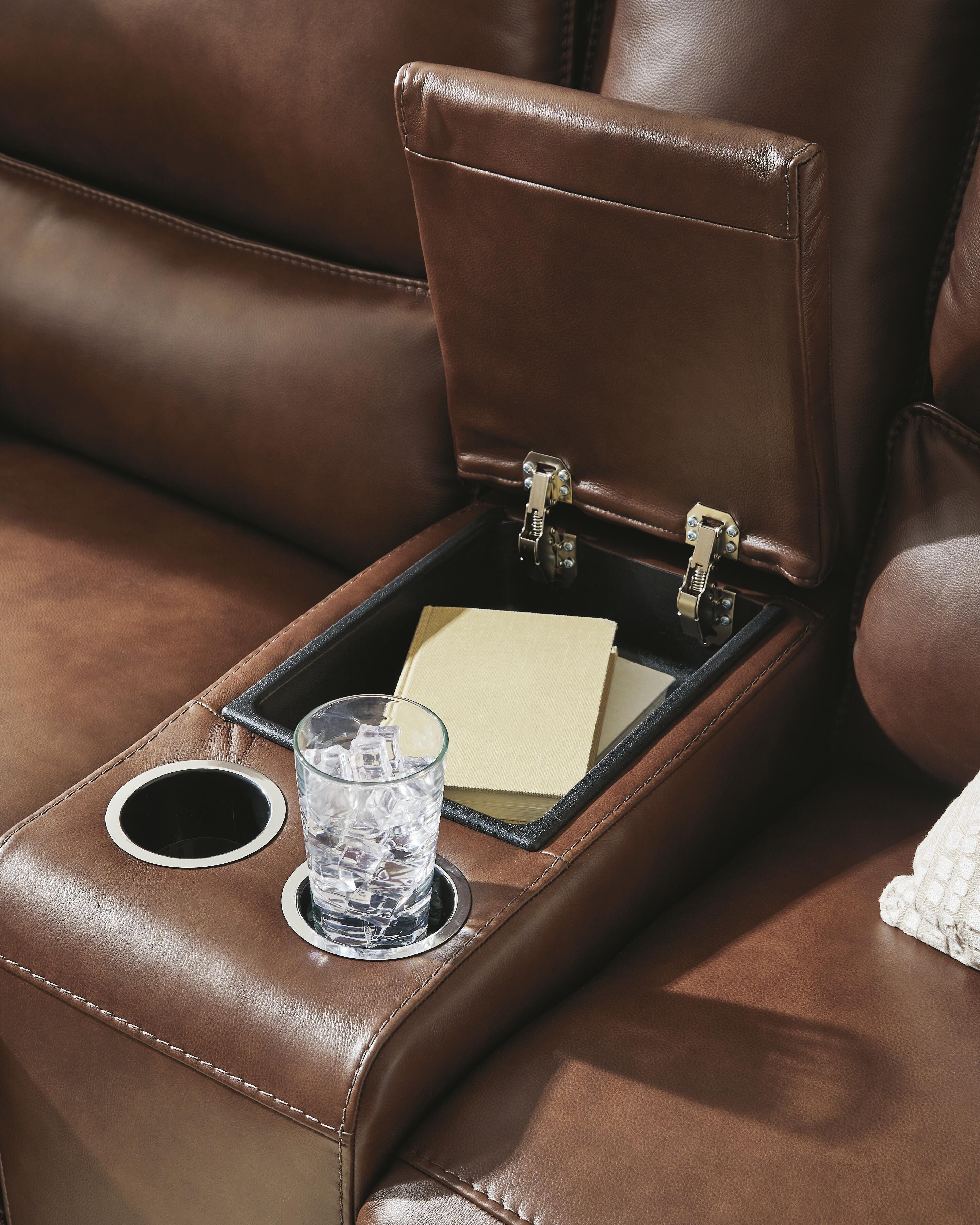 DeepWakes Silverbrooke Dual Power Leather Reclining Sofa and Loveseat