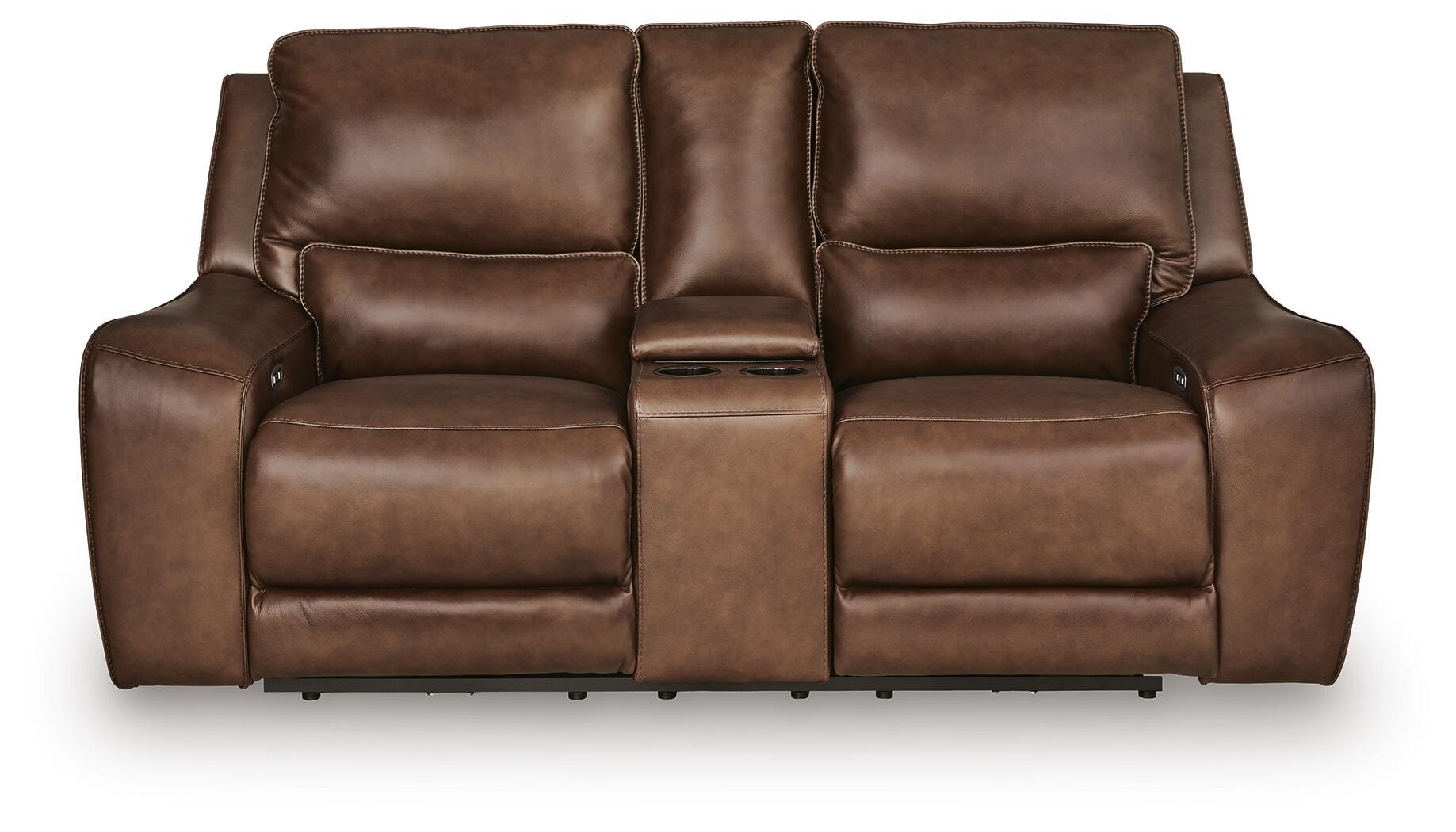 DeepWakes Silverbrooke Dual Power Leather Reclining Sofa and Loveseat