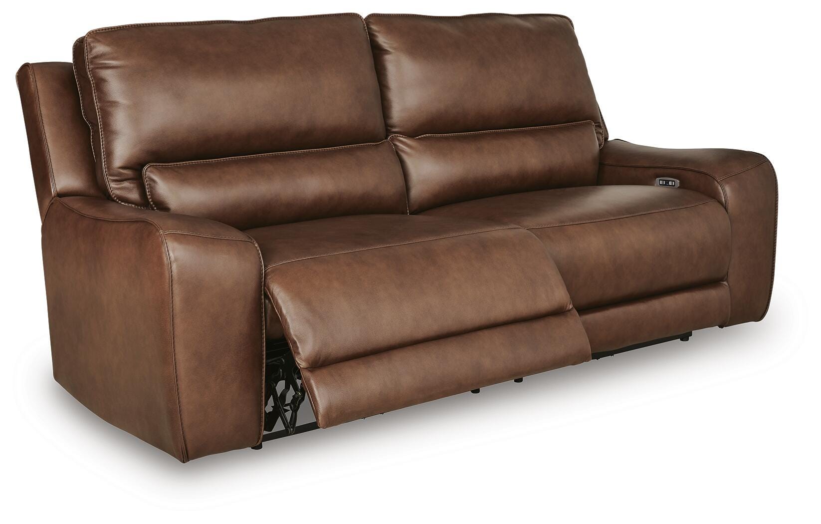 DeepWakes Silverbrooke Dual Power Leather Reclining Sofa and Loveseat