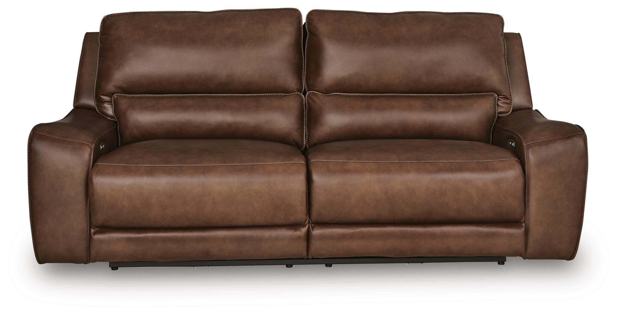 DeepWakes Silverbrooke Dual Power Leather Reclining Sofa and Loveseat