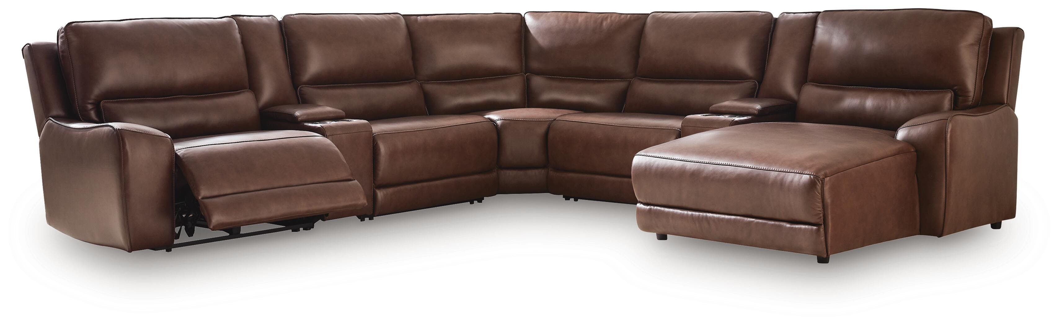 DeepWakes 7-Piece Reclining Sectional with Chaise and Storage Consoles