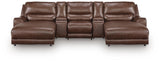 DeepWakes 5-Piece Reclining Sectional with Double Chaise and Storage Consoles