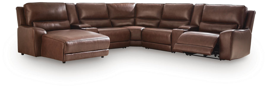 DeepWakes 7-Piece Reclining Sectional with Chaise and Storage Consoles