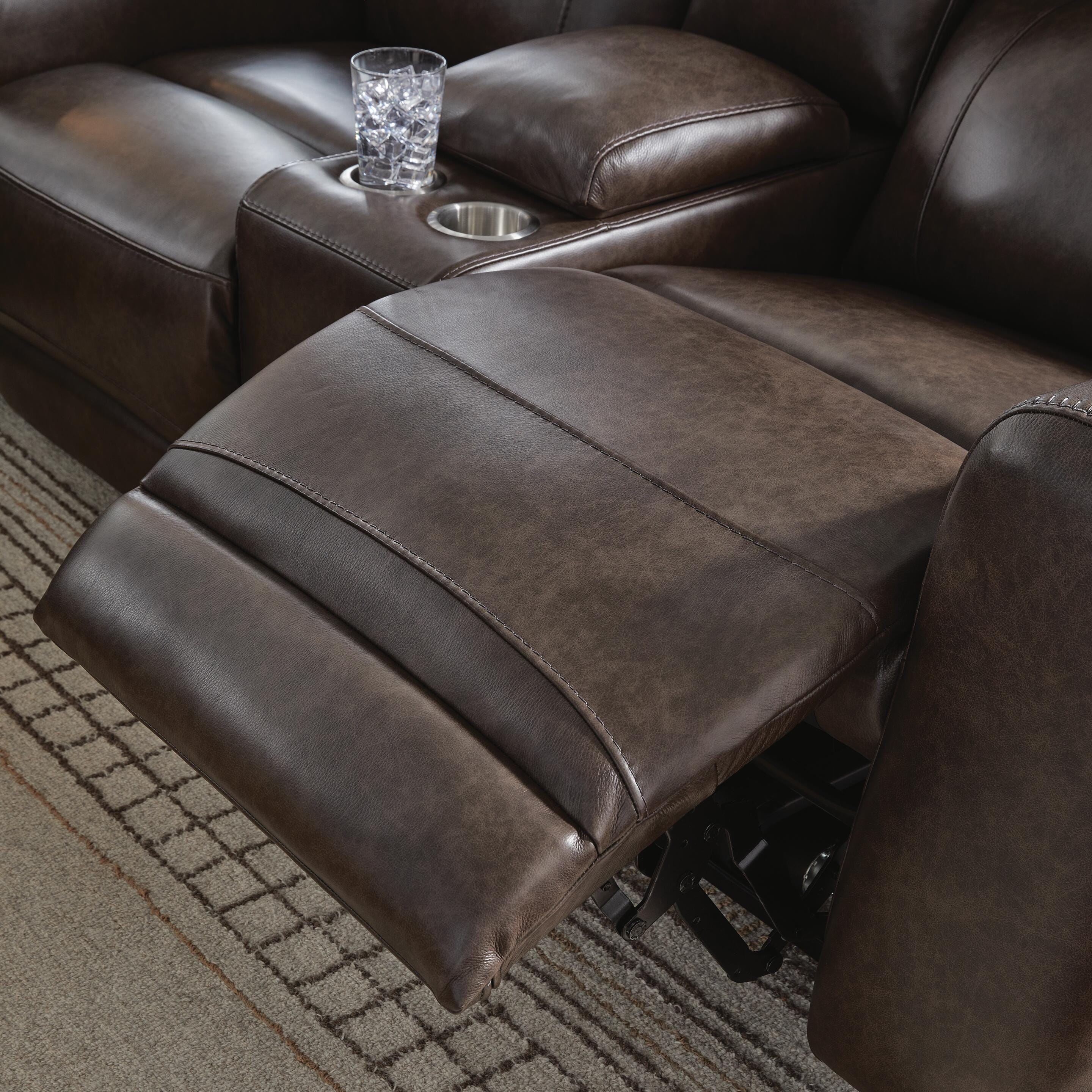 Crossplex Beadel Dual Power Leather Reclining Sofa and Loveseat