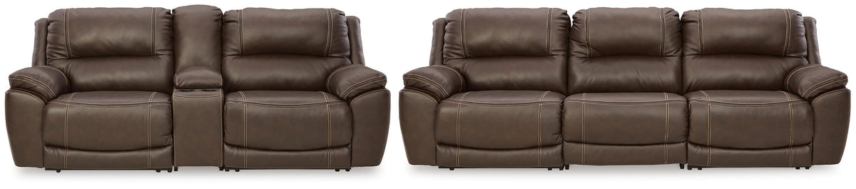 Dunleith 3-Piece Reclining Sofa and 3-Piece Loveseat with Console