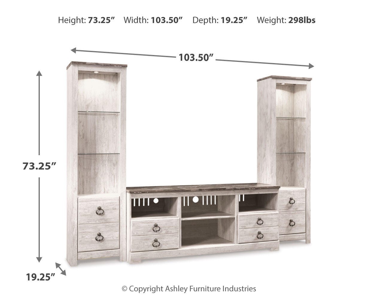 Willowton 3-Piece Entertainment Center